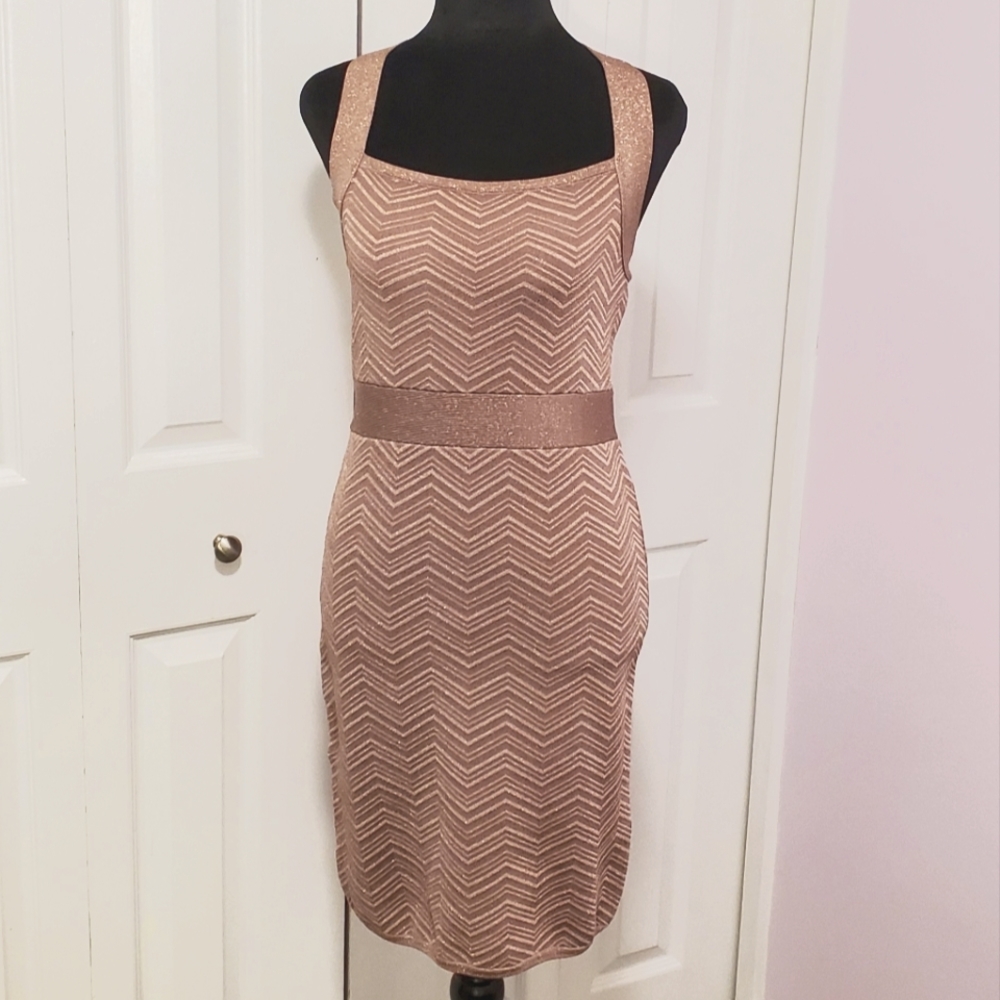 Bebe Bodycon Midi Halter Dress Gypsy Rose Size L